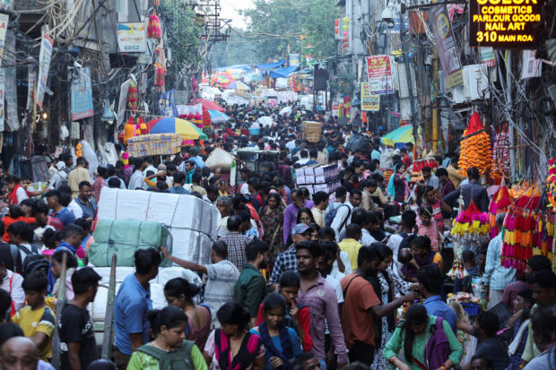 Market crowd ahead of Diwali in Delhi