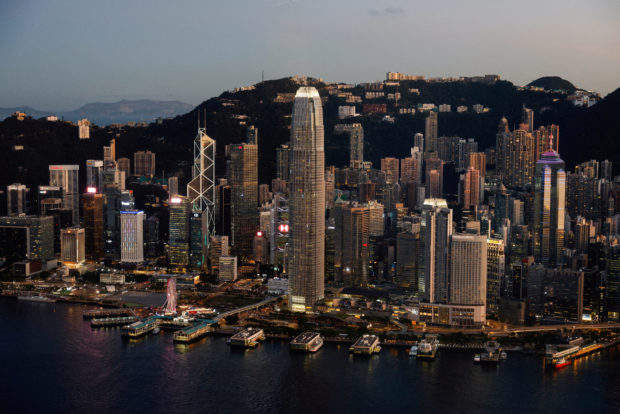 View of Hong Kong financial district