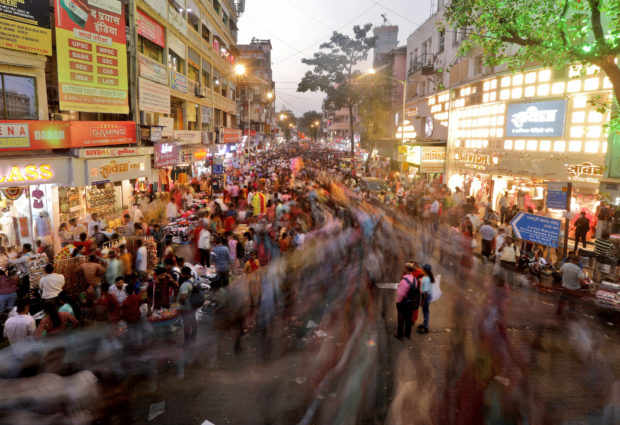 Shoppers at market in Mumbai