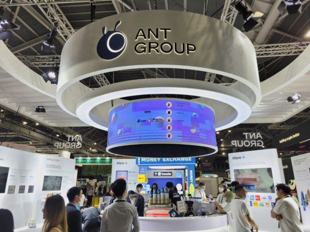 A booth of Ant Group at Singapore Fintech Festival
