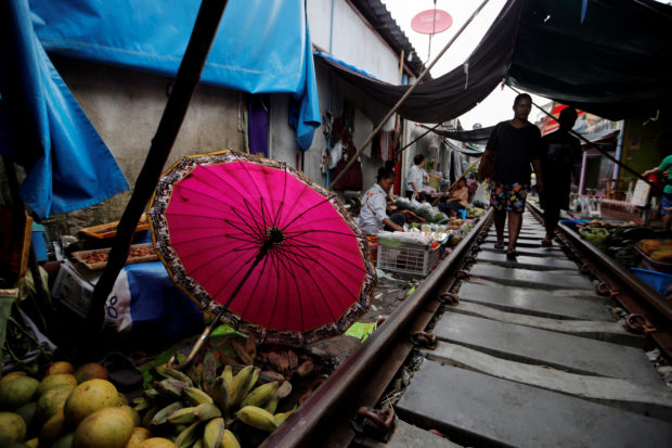 Maeklong market on outskirts of Bangkok