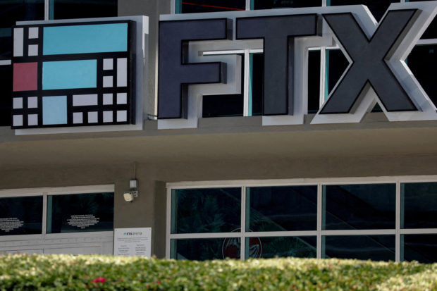 Logo of FTX in front of FTX Arena