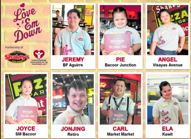 SPECIAL 7   The seven kids who have joined the crew of Shakey’s with the revival of Love ‘Em Down program last September —Contributed photo