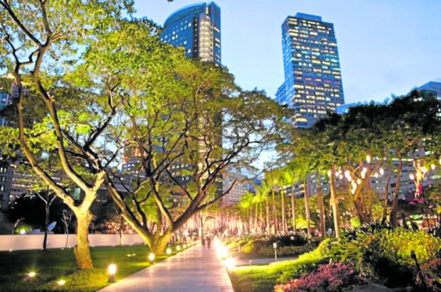 The Ayala Triangle Gardens serves as an oasis of greens at the heart of the country’s premier central business district.