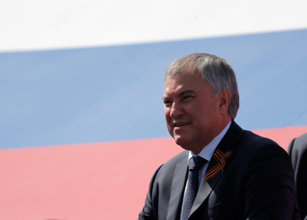 Russia's State Duma Speaker Vyacheslav Volodin is seen before the Victory Day Parade in Red Square in Moscow, Russia June 24, 2020. REUTERS/Maxim Shemetov