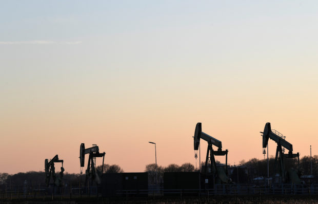 Pump jacks at an oil field in Germany