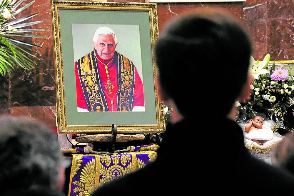 A photo of former Pope Benedict at the Vatican’s embassy in Madrid