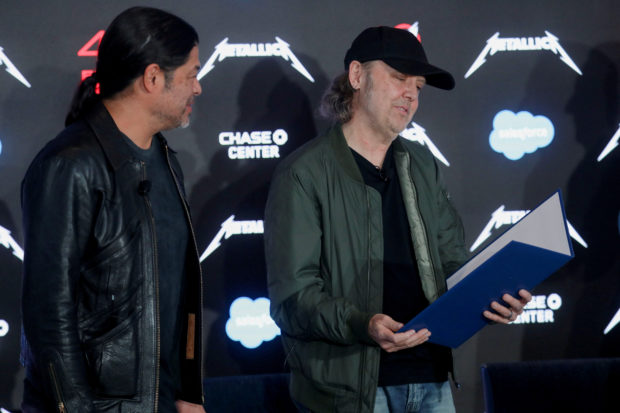Metallica bass player Robert Trujillo and drummer Lars Ulrich
