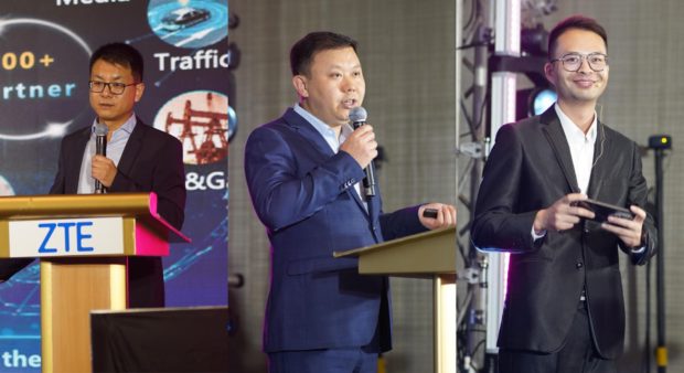 (L-R) Mr. Frank Chen, ZTE Corporation Regional Chief Marketing Officer, Mr. Justin Li, CEO of Mobile Device, South and East Asia, ZTE Corporation, Mr. Gavin Lian, General Manager for Devices, ZTE Philippines