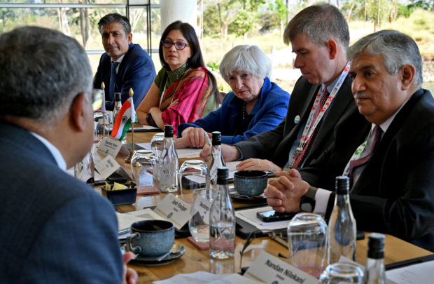Treasury Secretary Janet Yellen at a roundtable with India's technology leaders