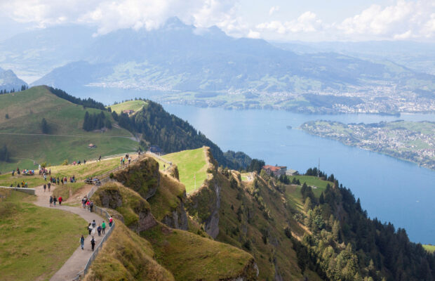 Lake Lucerne view from the peak of Mount Rigi