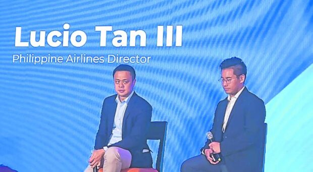 PAL president Stanley Ng (left) and director Lucio Tan III addressed the media on Wednesday