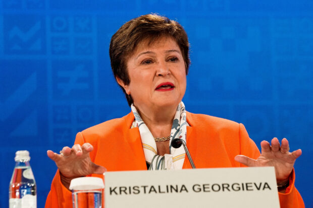 IMF Managing Director Kristalina Georgieva holds a briefing