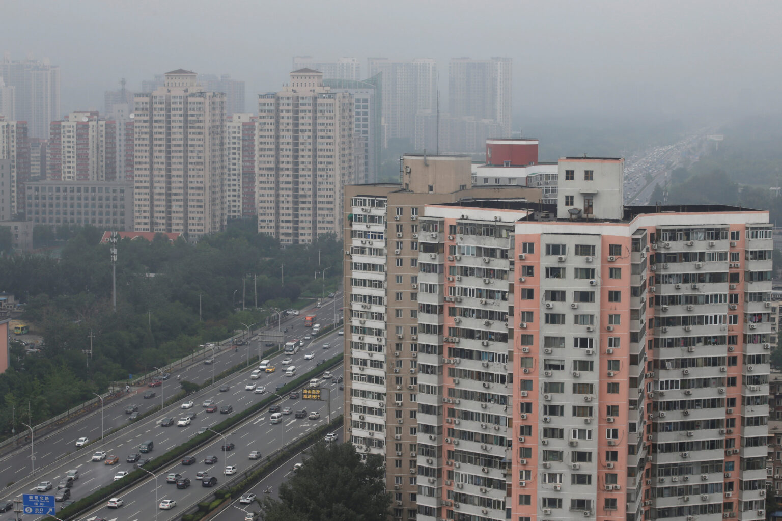 Residential buildings along Fourth Ring Road in Beijing
