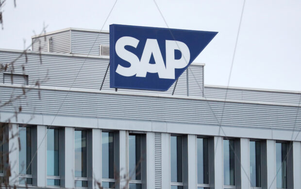 SAP logo at its headquarters in Switzerland