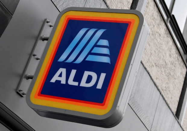 Aldi signage at a branch in London