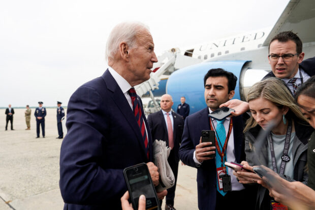 President Joe Biden interviewed by reporters
