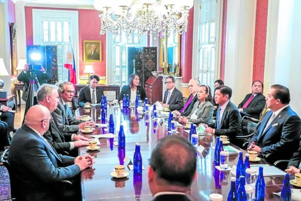 NUCLEAR TALKS President Marcos and Energy Secretary met the top executives of NuScale Power Corp. in Washington, D.C. on May 2 to discuss potential cooperation on energy. MALACAÑANG PHOTO  