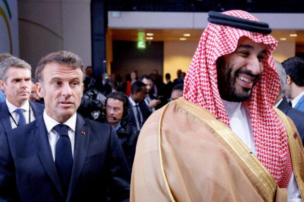 French President Emmanuel Macron and Saudi Crown Prince Mohammed bin Salman