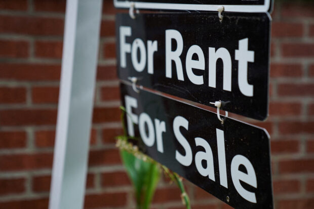 A 'For rent, For sale' sign 