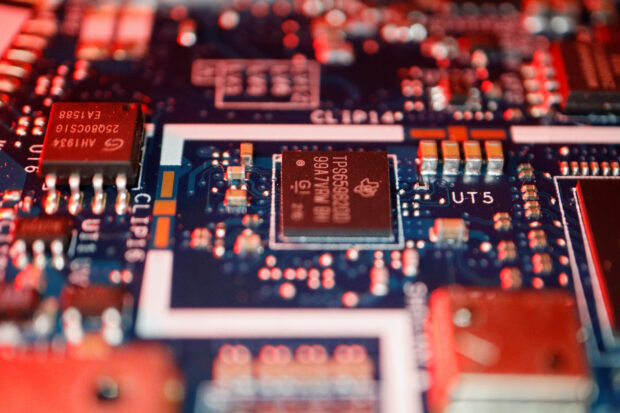 semiconductor chips on a circuit board