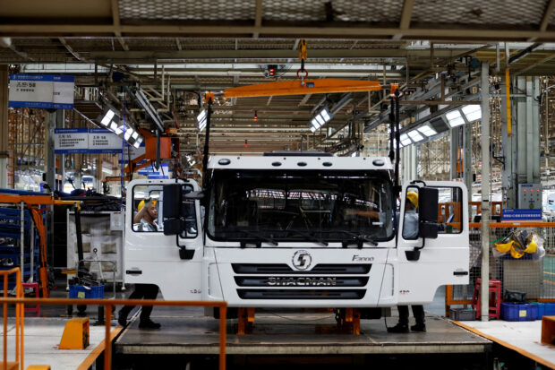 Trucks assembly line at Shaanxi Automobile Group in Shaanxi province