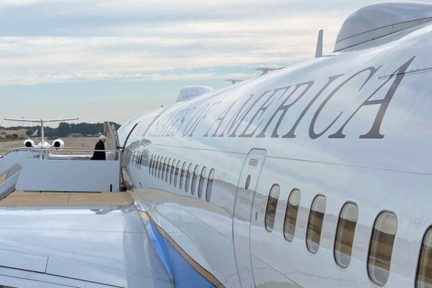 U.S. Treasury Secretary Yellen boards a flight for Beijing from Joint Base Andrews in Maryland