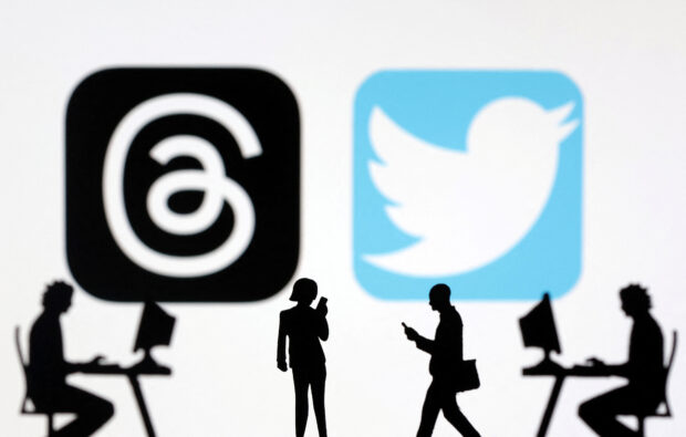 Meta Threads and Twitter app logos