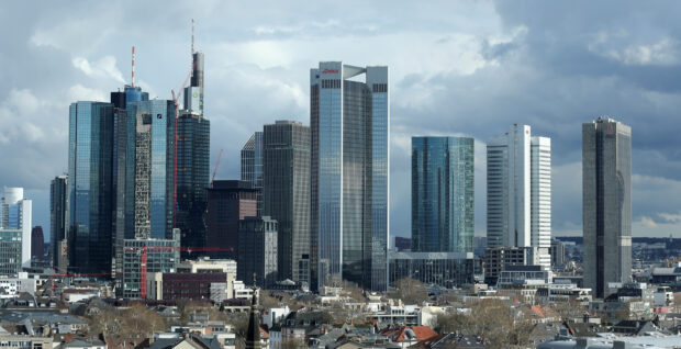 Financial district in Frankfurt, Germany