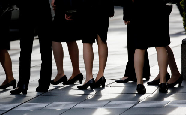 Female workers in high heels