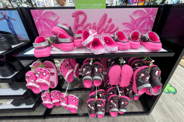 Barbie-themed merchandise at a mall in Glendale, California