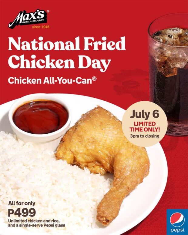 Max's Restaurant celebrates National Fried Chicken Day with 'Chicken  All-You-Can