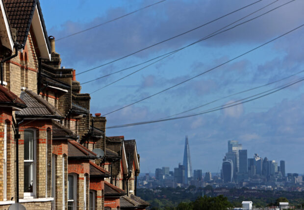 Buildings in London seen alongside Victorian residential housing in South London