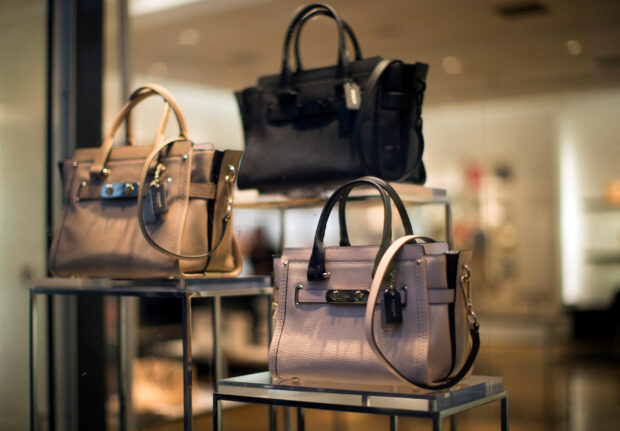 Handbags displayed at a Coach store in Pasadena