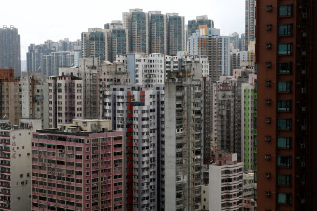 Residential apartment blocks in Hong Kong, China.