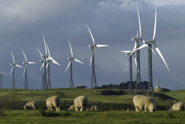 Wind turbines at Trust Power's Tararua Windfarm in New Zealand