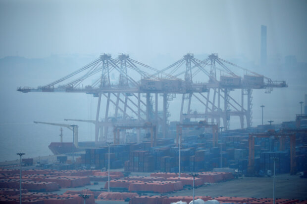 Cranes seen at Pyeongtaek port in South Korea