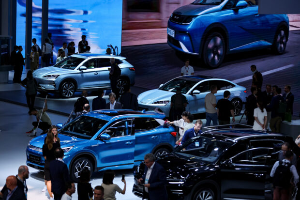 Models of BYD at 2023 Munich auto show
