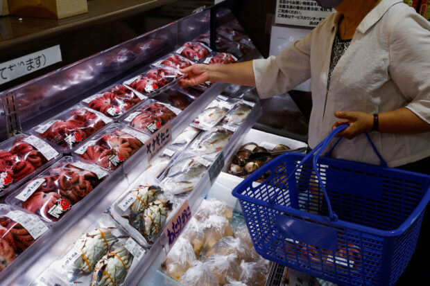 Locally caught seafood at the Hamanoeki Fish Market and Food Court in Soma