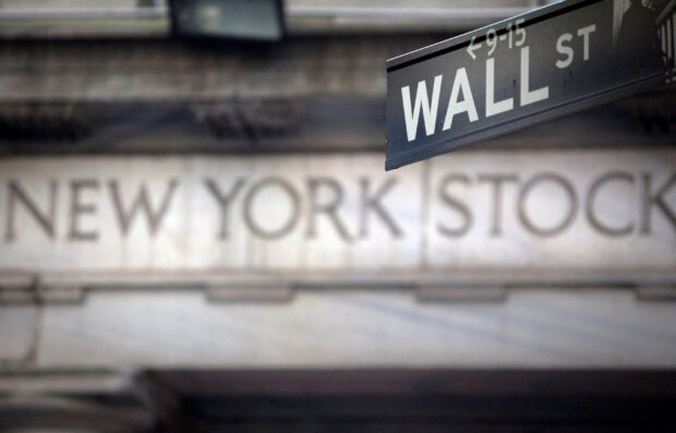 Wall Street sign outside the NYSE