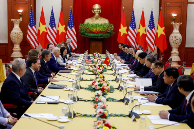 US President Joe Biden in a meeting in Vietnam