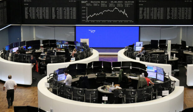 German share price index DAX graph at Frankfurt stock exchange