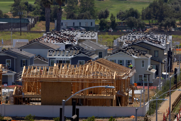 Residential family homes under construction in Valley Center California