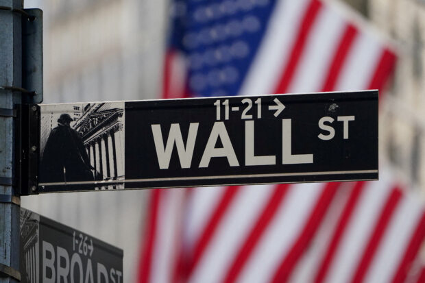 The Wall Street sign at the New York Stock Exchange