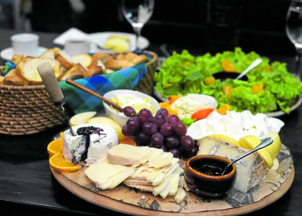 A platter of Malagos cheeses produced by Malagos Farmhouse.