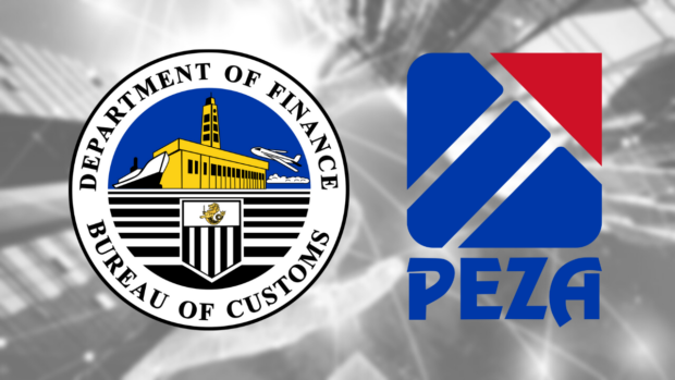 Bureau of Customs and Peza logos