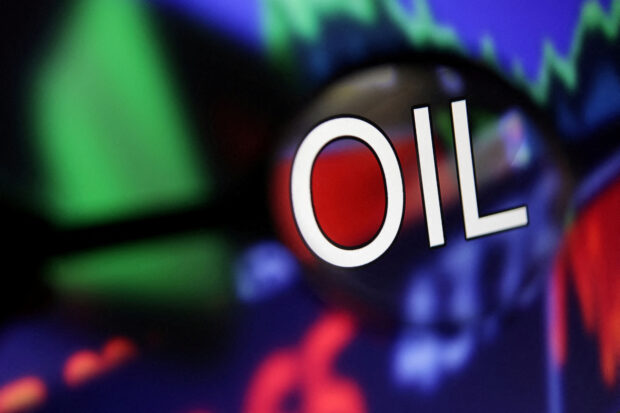 Word oil and a stock graph in illustration