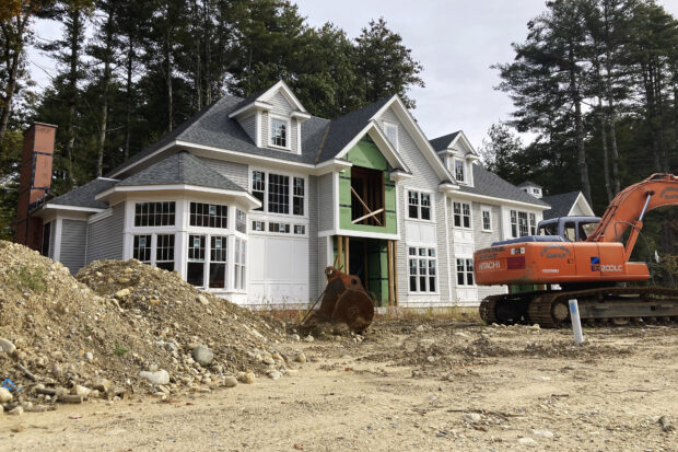A home under construction in Sudbury, Mass.
