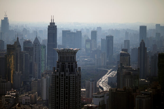 A view of the city skyline in Shanghai