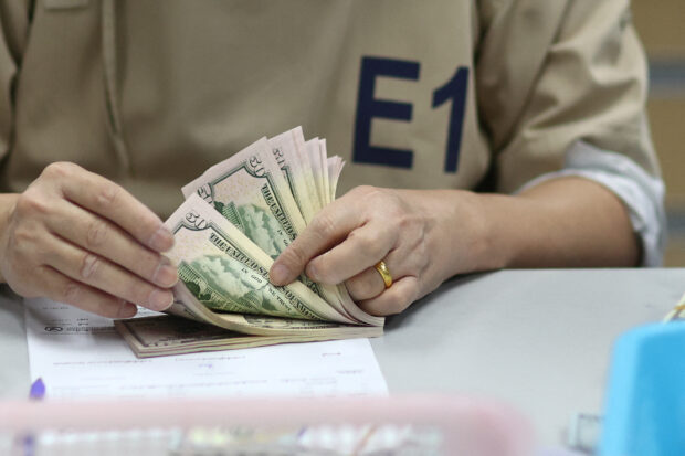 Dollar bank notes being counted